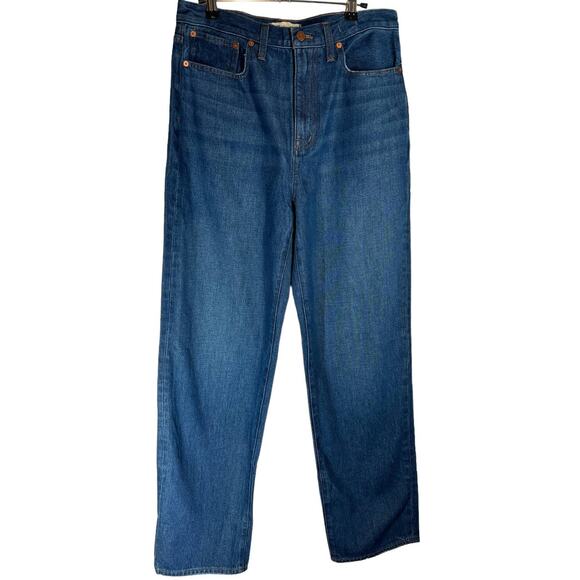 NWT Madewell Baggy Straight Jeans in Worn Indigo Wash Dark Wash Hemp Blend 28 - Picture 5 of 15